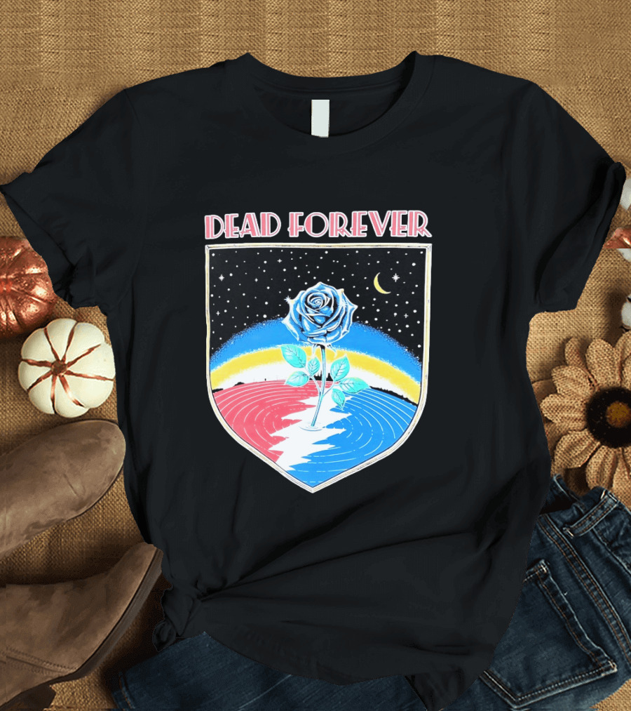 Grateful Dead Forever Rose Skull Rainbow Night Sky Moon Dead60 T-Shirt