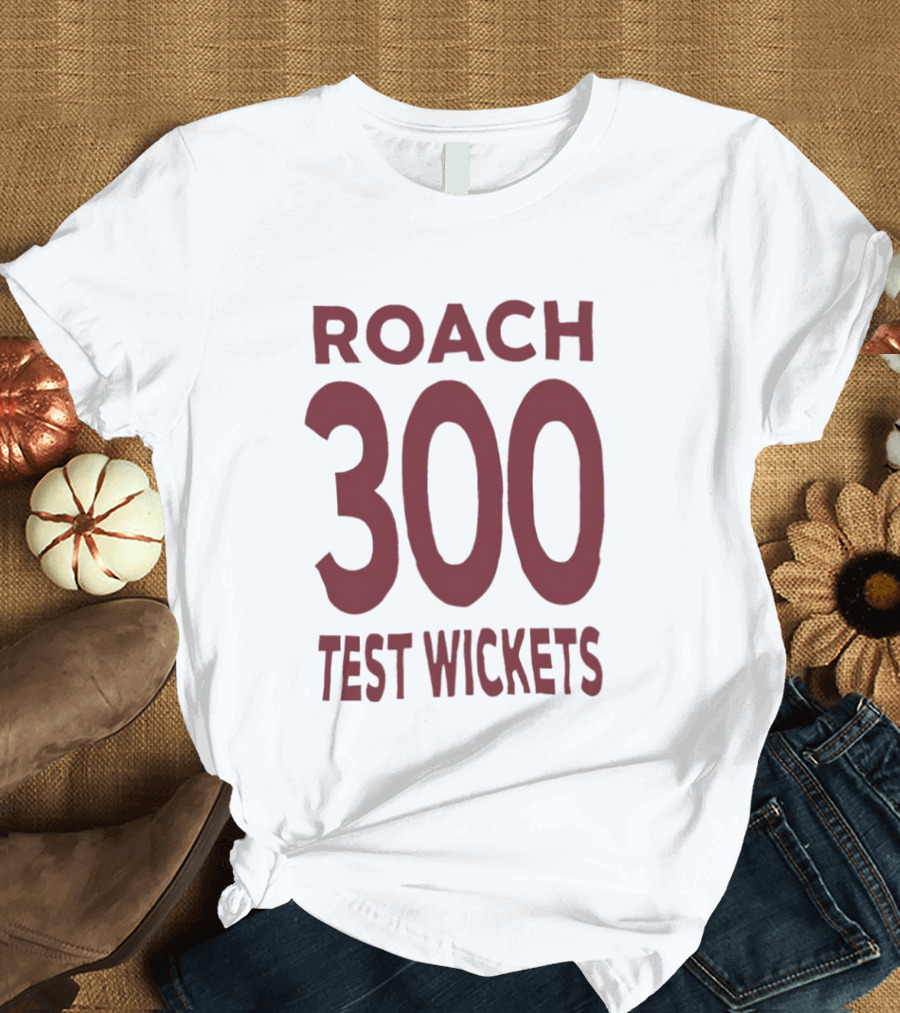 Roach 300 Test Wickets West Indies Cricket Milestone T-Shirt