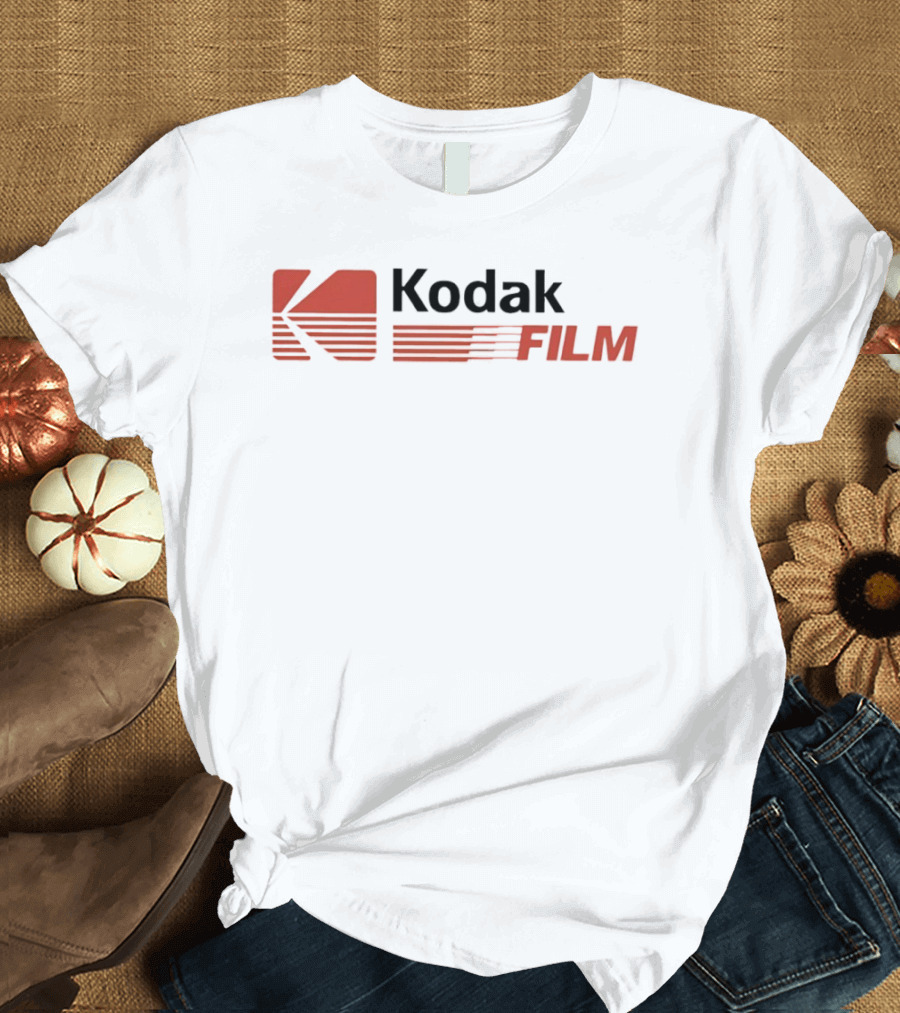 Kodak Film Vintage Logo With Retro Red Stripes T-Shirt