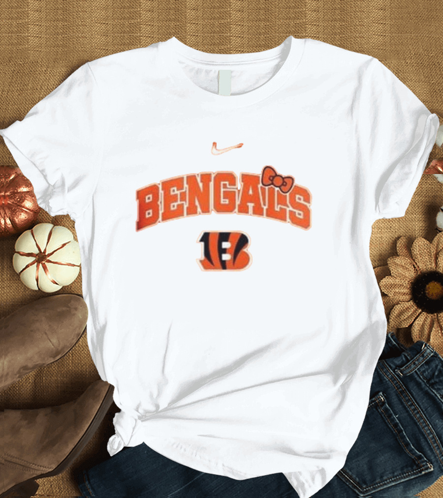 Nike Bengals Hello Kitty Bow Collaboration T-Shirt