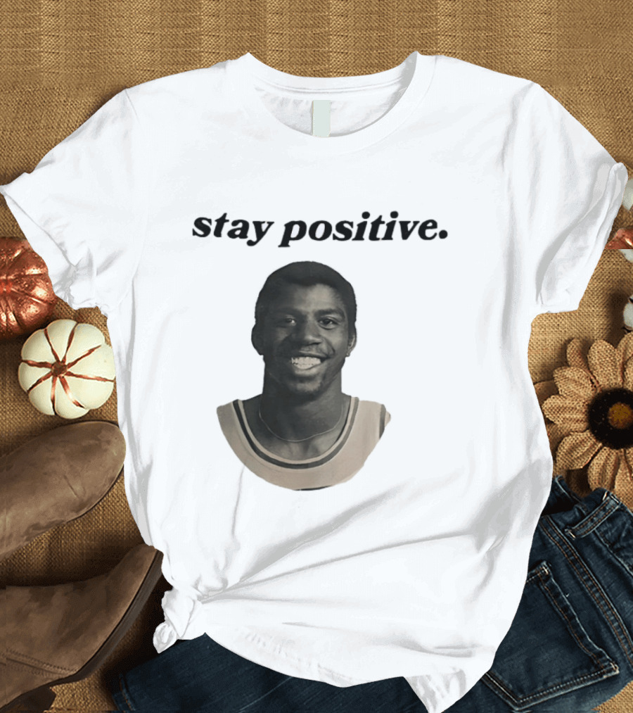 Magic Johnson Stay Positive Los Angeles Lakers T-Shirt