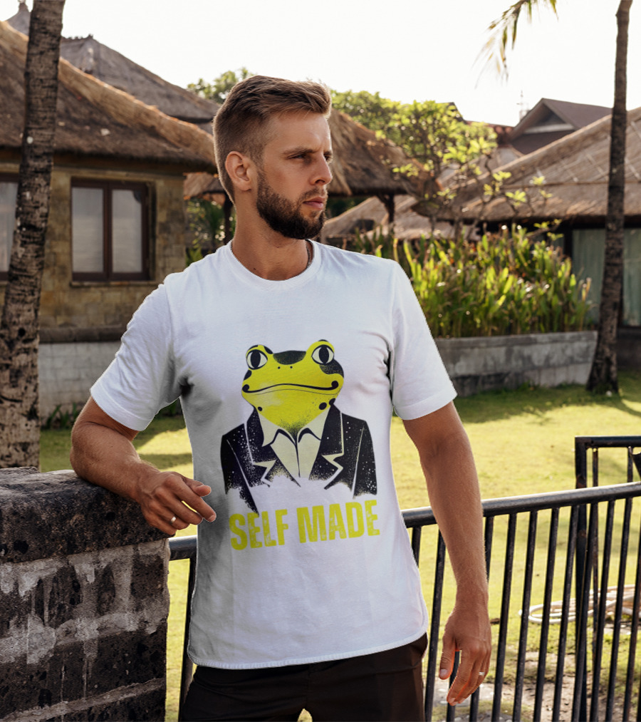 Frog In Business Suit Self Made T-Shirt