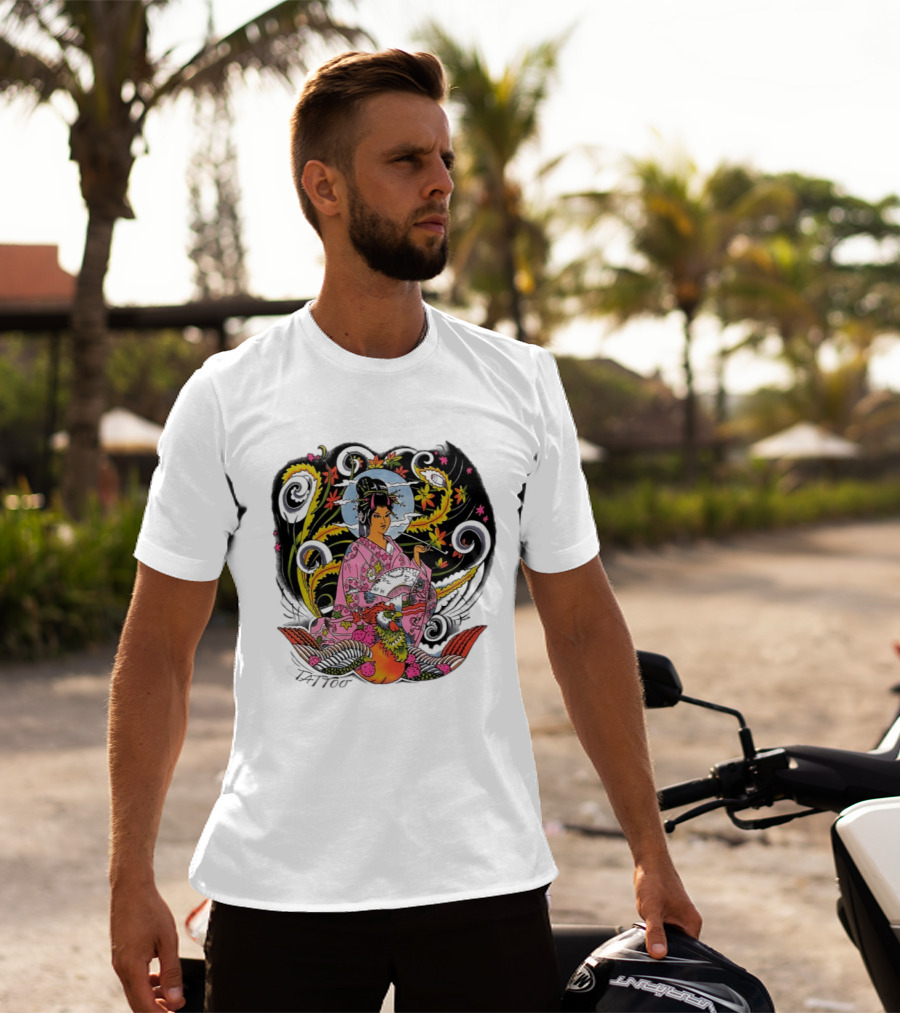 Geisha Tattoo Japanese Traditional Phoenix Kimono T-Shirt