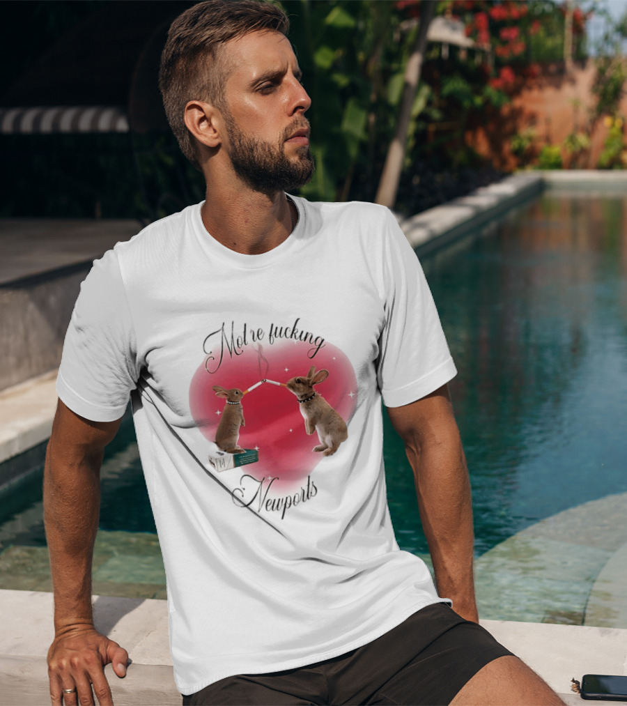 Motherfucking Newports Rabbits Smoking Cigarettes T-Shirt