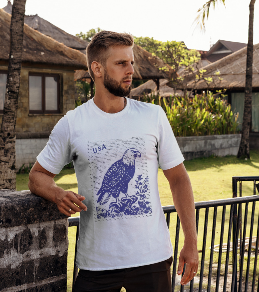 USA Bald Eagle Stamp Patriotic T-Shirt