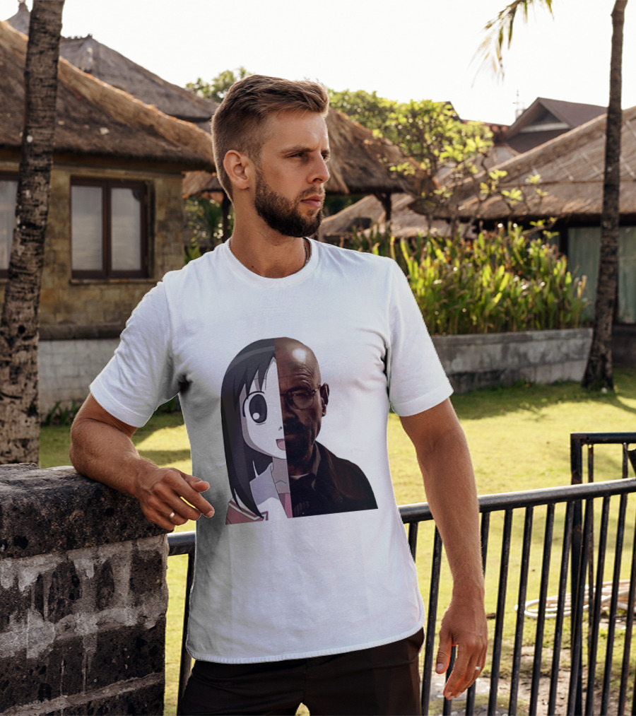 Walter White And Ayumu Kasuga Half Face Combo T-Shirt