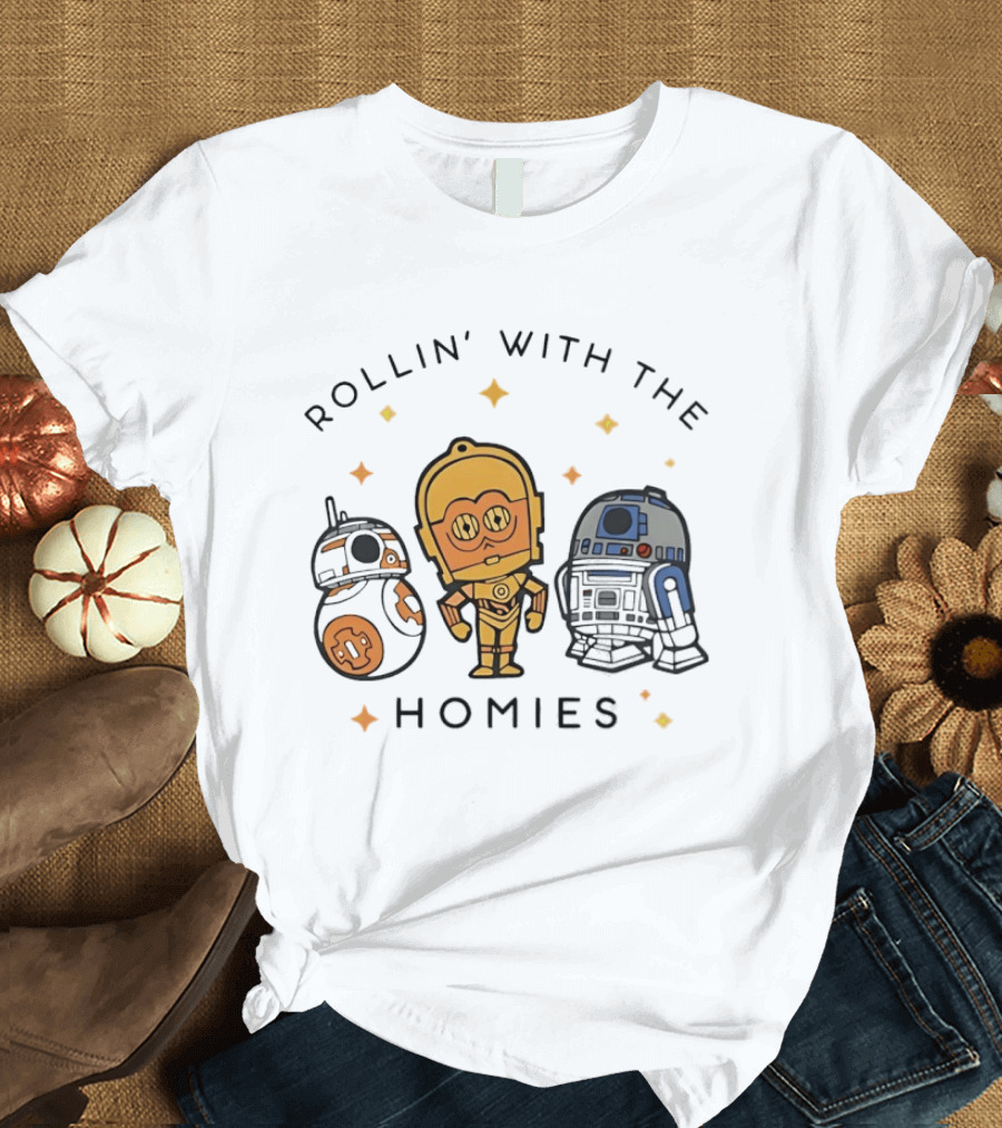 BB 8 C 3PO R2 D2 Rollin' With The Homies T-Shirt