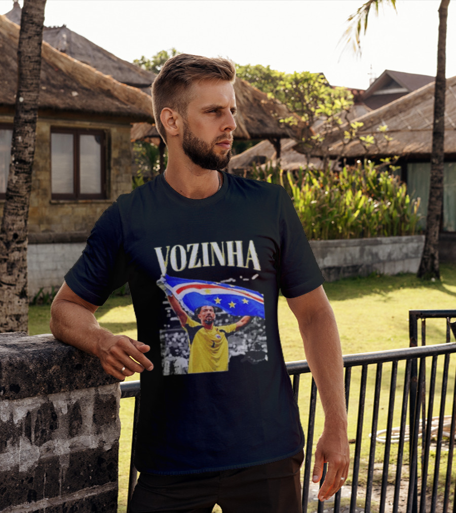 Vozinha Cape Verde Flag Celebration Football Team Player T-Shirt