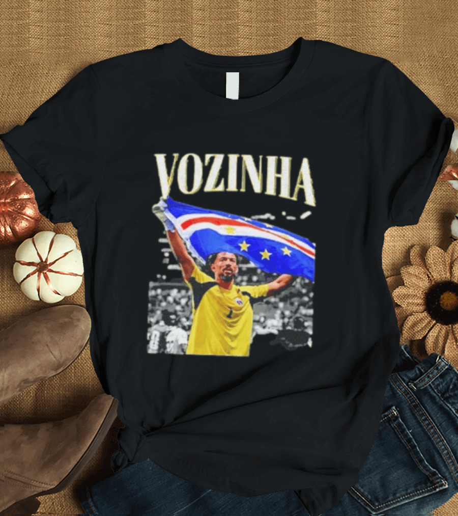 Vozinha Cape Verde Flag Celebration Football Team Player T-Shirt