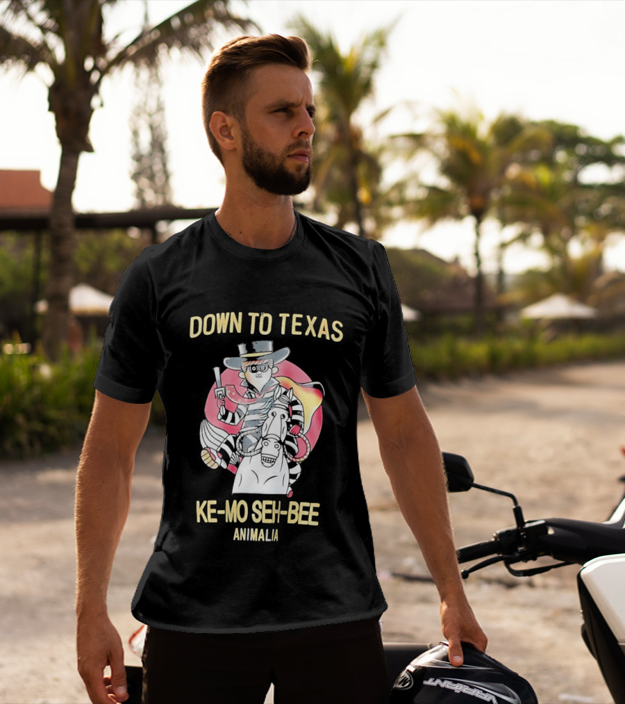 Down To Texas Ke Mo Seh Bee Animalia Bandit T-Shirt