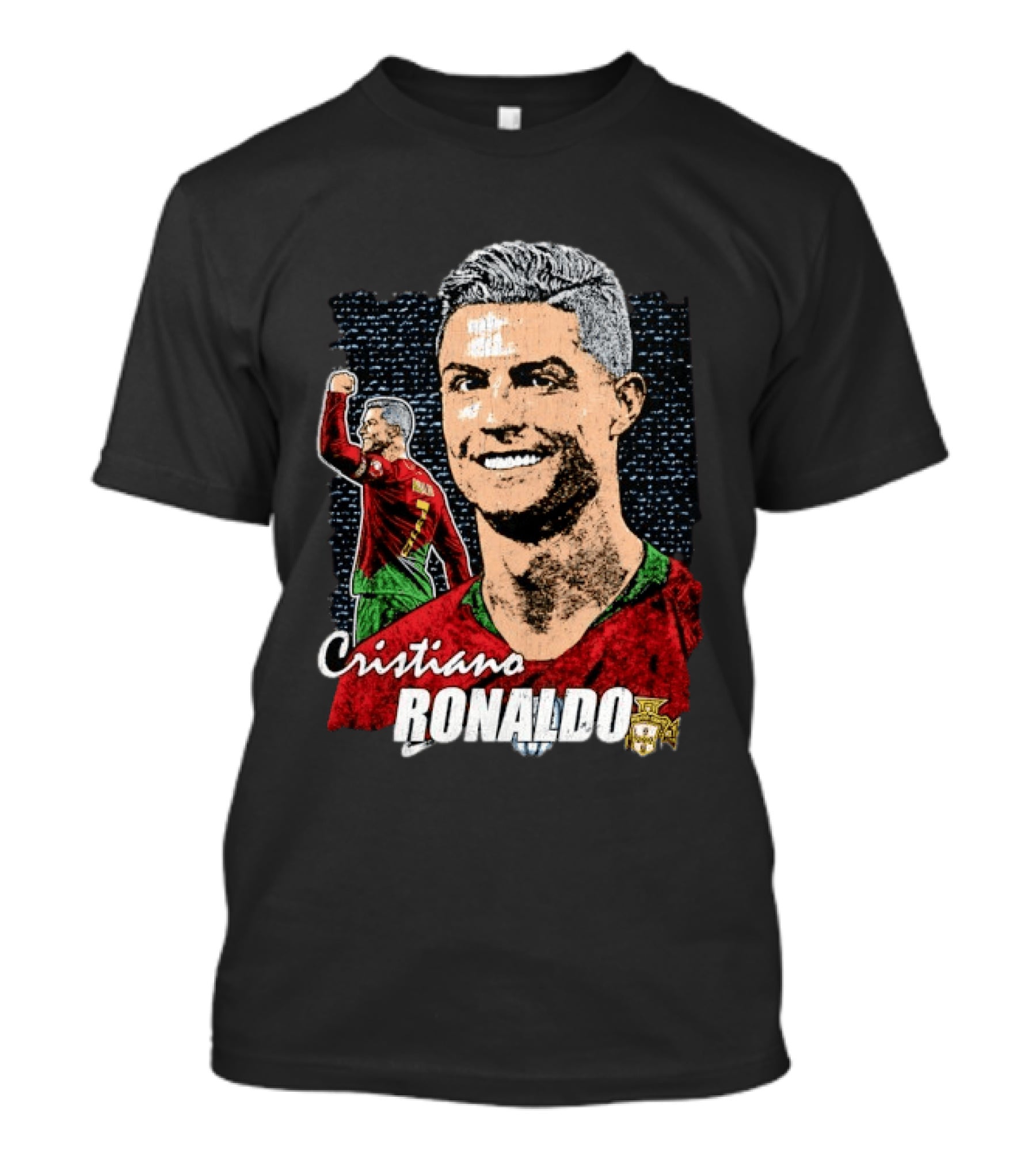 Cristiano Ronaldo Portugal National Team Football Icon With Number 7 And Crest T-Shirt