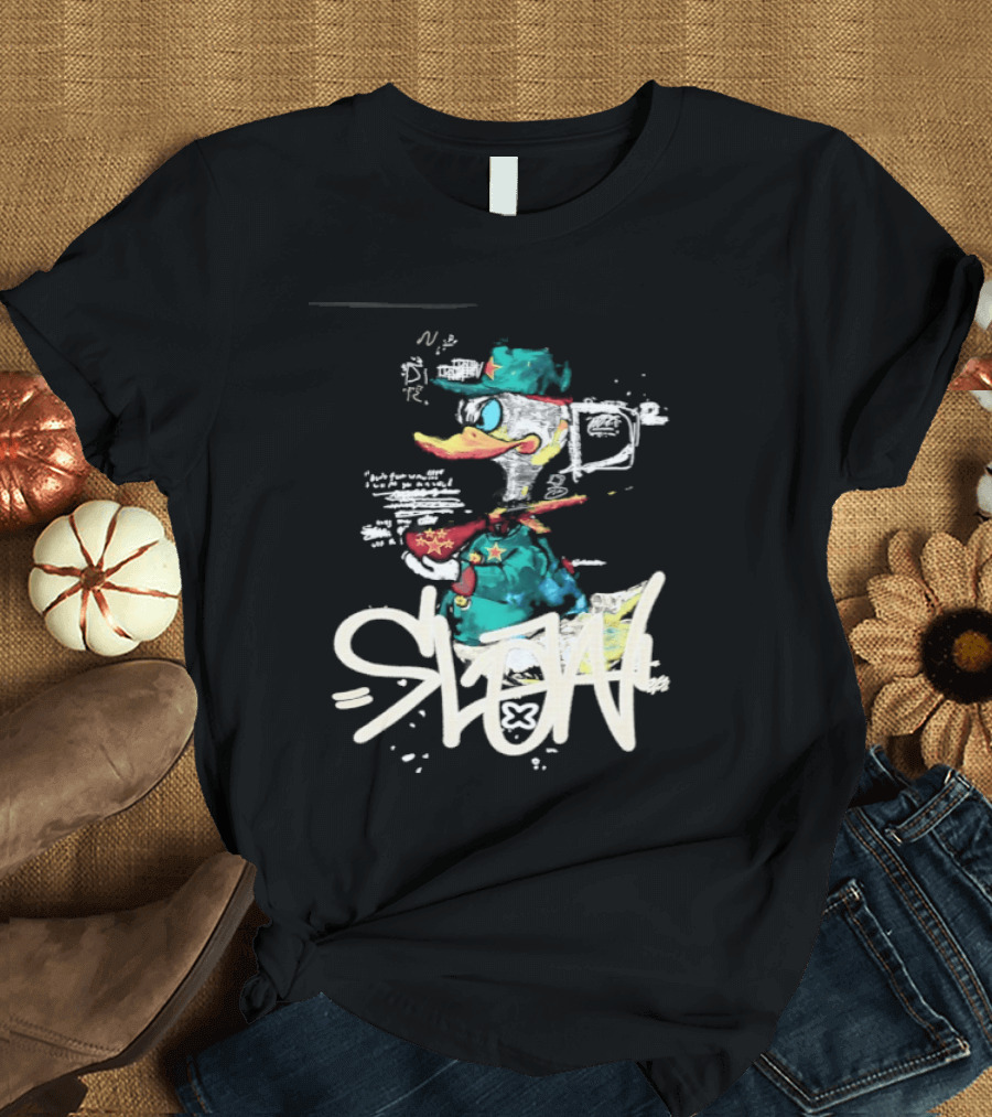 Donald Duck Soldier Streetwear DR D2 Fashion T-Shirt