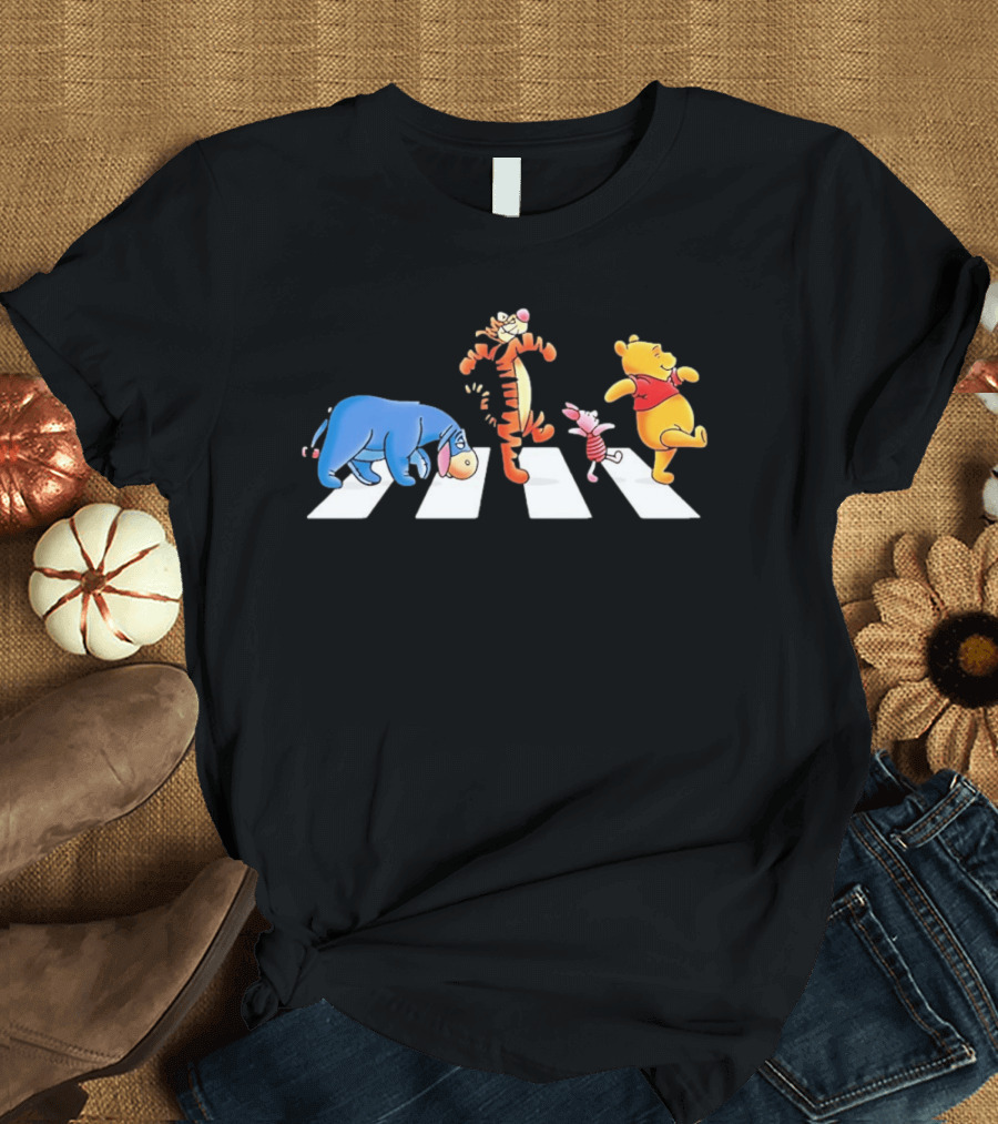 Eeyore Tigger Piglet Pooh Crossing Abbey Road Iconic Scene T-Shirt