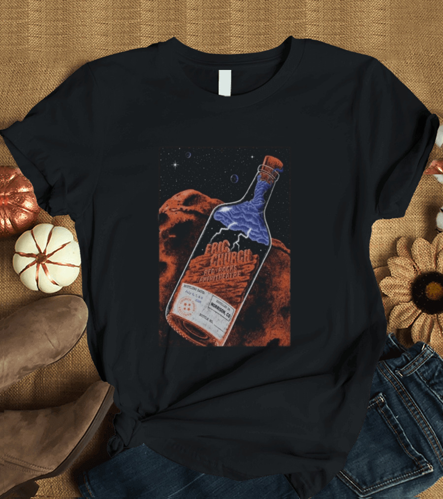 Eric Church Red Rocks Amphitheatre July 8 2026 Morrison CO Bottle T-Shirt