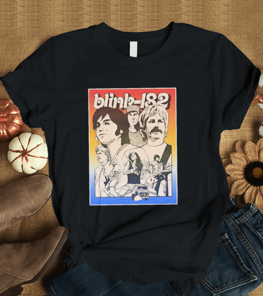 Blink 182 Band Members Pop Punk Collage T-Shirt