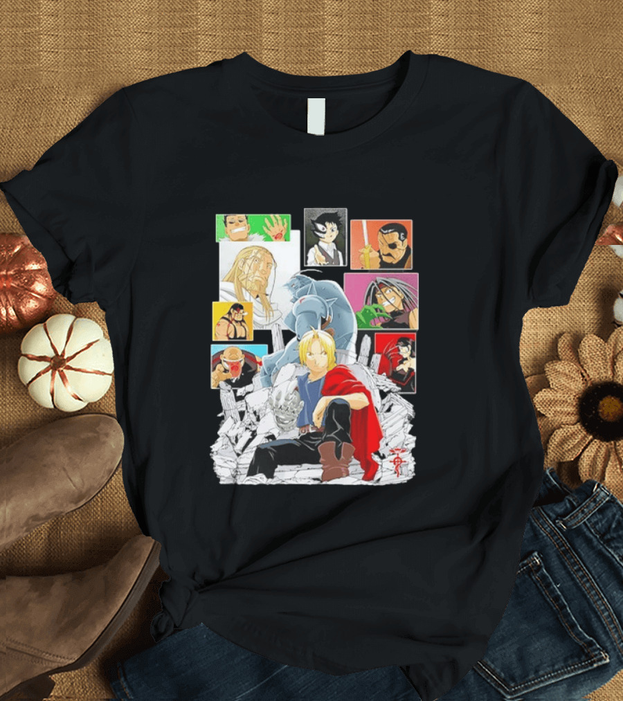 Fullmetal Alchemist Iconic Characters Edward Elric And Alphonse Collage T-Shirt