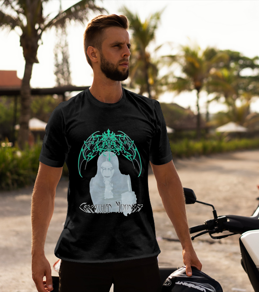 Carpathian Moonrise Hooded Figure With Knife Metal Band T-Shirt