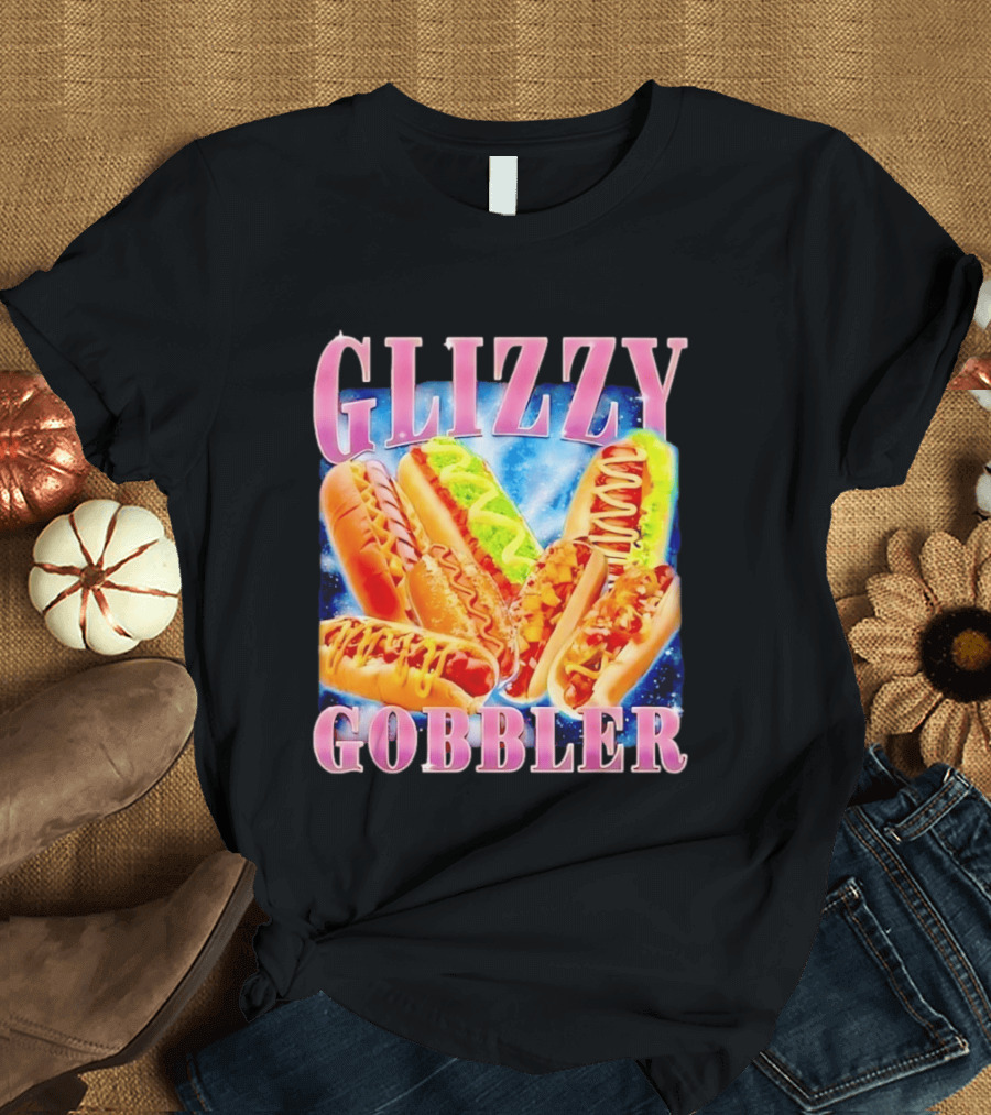 Glizzy Gobbler Hot Dogs Space Galaxy Food Extravaganza T-Shirt
