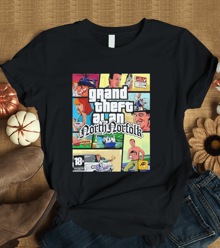 Grand Theft Alan North Norfolk Steve Coogan T-Shirt