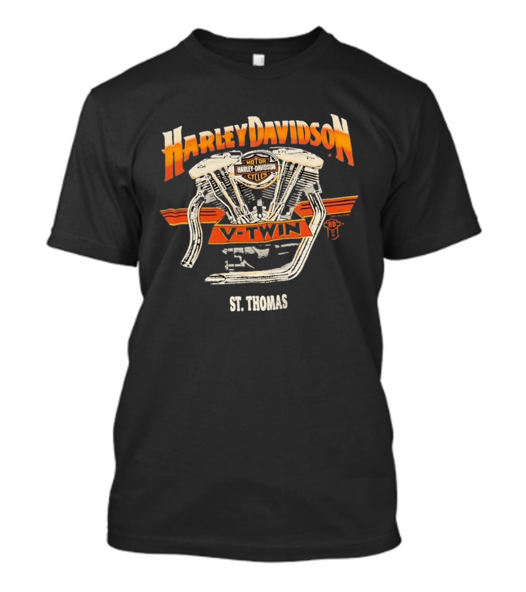 Harley Davidson Motor Cycles V Twin St Thomas 1987 T-Shirt