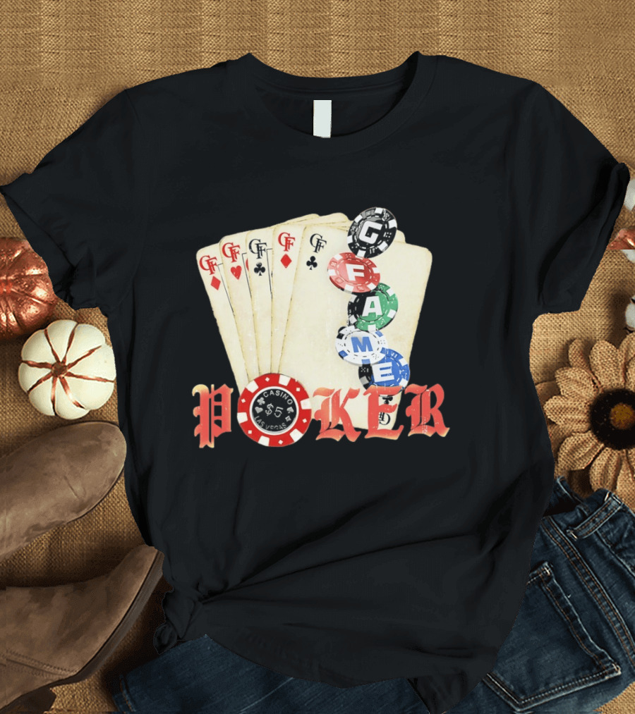 Casino Las Vegas Poker Cards And Chips GF Game T-Shirt