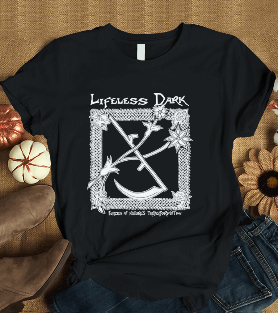 Lifeless Dark Forces Of Nature's Transformation Celtic Knot Scythe Star T-Shirt