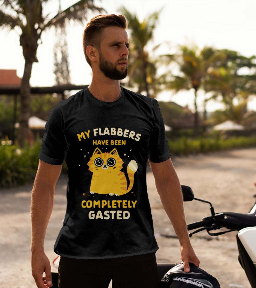 Shocked Cartoon Cat My Flabbers Have Been Completely Gasted T-Shirt