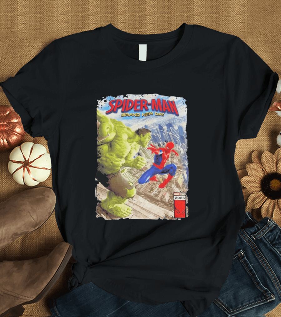 Spider Man Brand New Day Marvel 2026 Spider Man Vs Hulk Epic Showdown T-Shirt