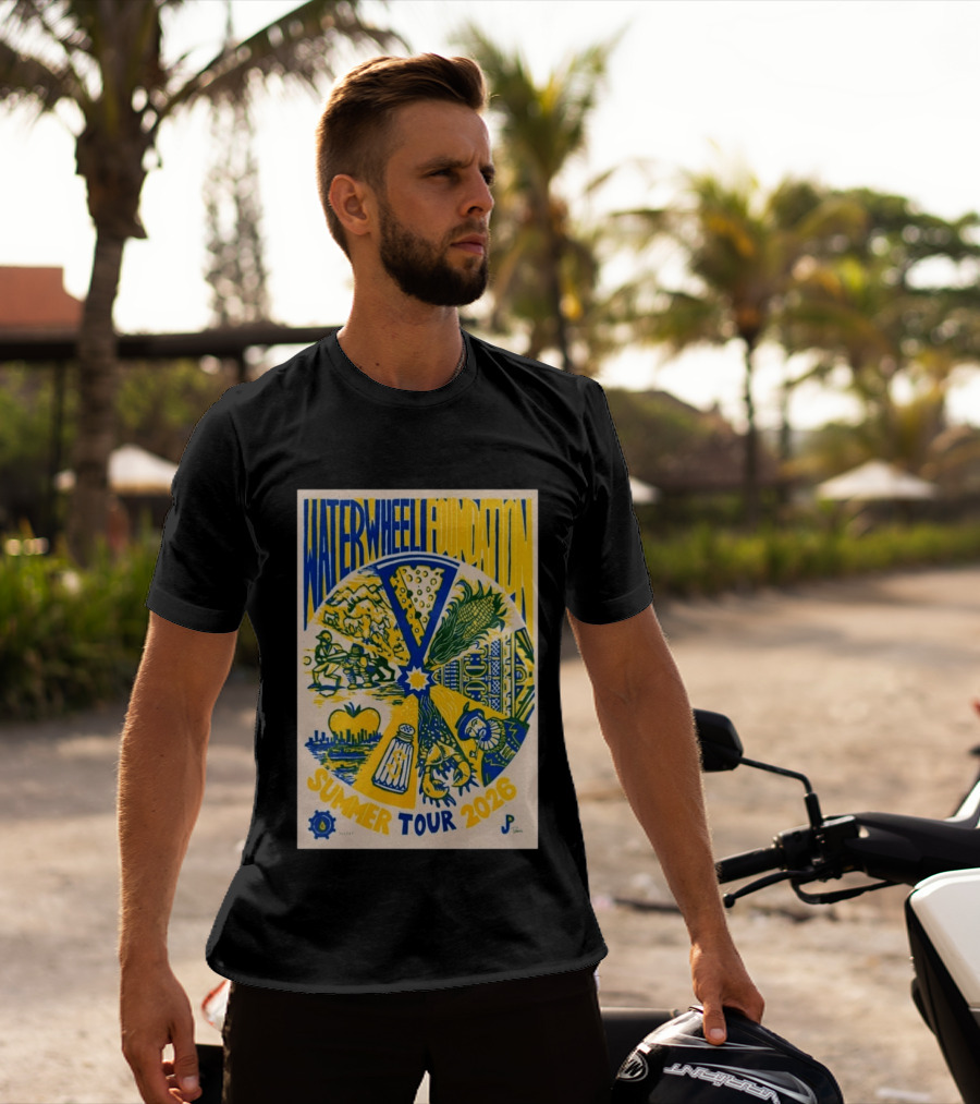 WaterWheel Foundation Summer Tour 2026 Salt Shaker Apple Corn T-Shirt