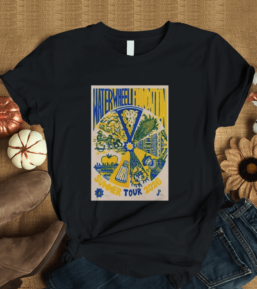 WaterWheel Foundation Summer Tour 2026 Salt Shaker Apple Corn T-Shirt