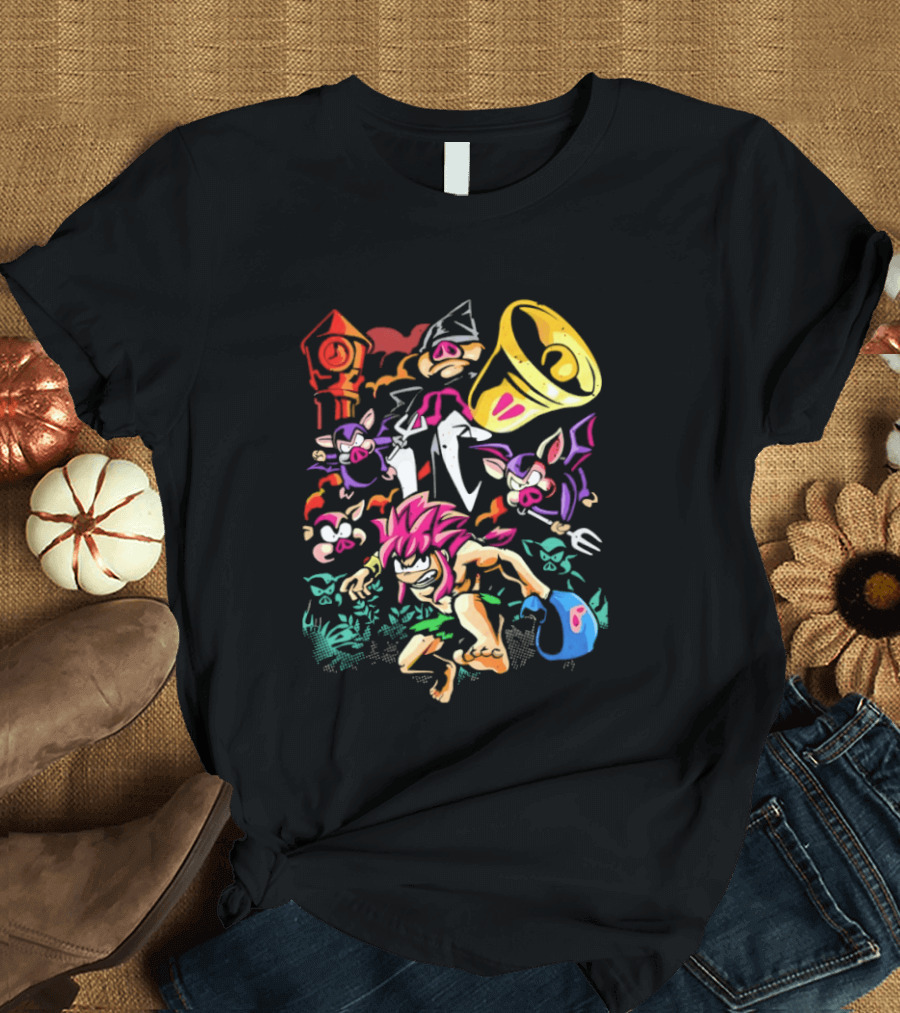 I Was Made For Biting You Pig Demon Tower Chrono Kid Bats And Horns T-Shirt