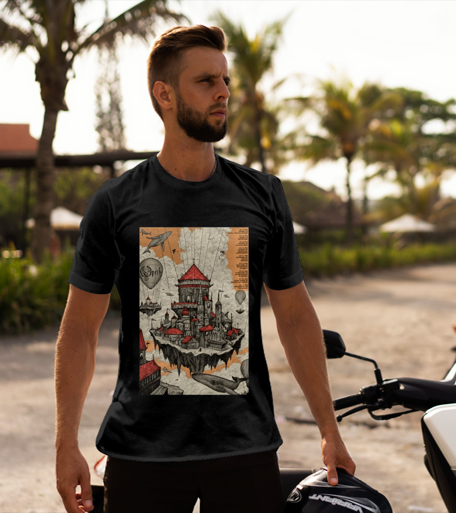 Opeth 2026 Summer Tour Exclusive Floating City With Whales And Balloons T-Shirt