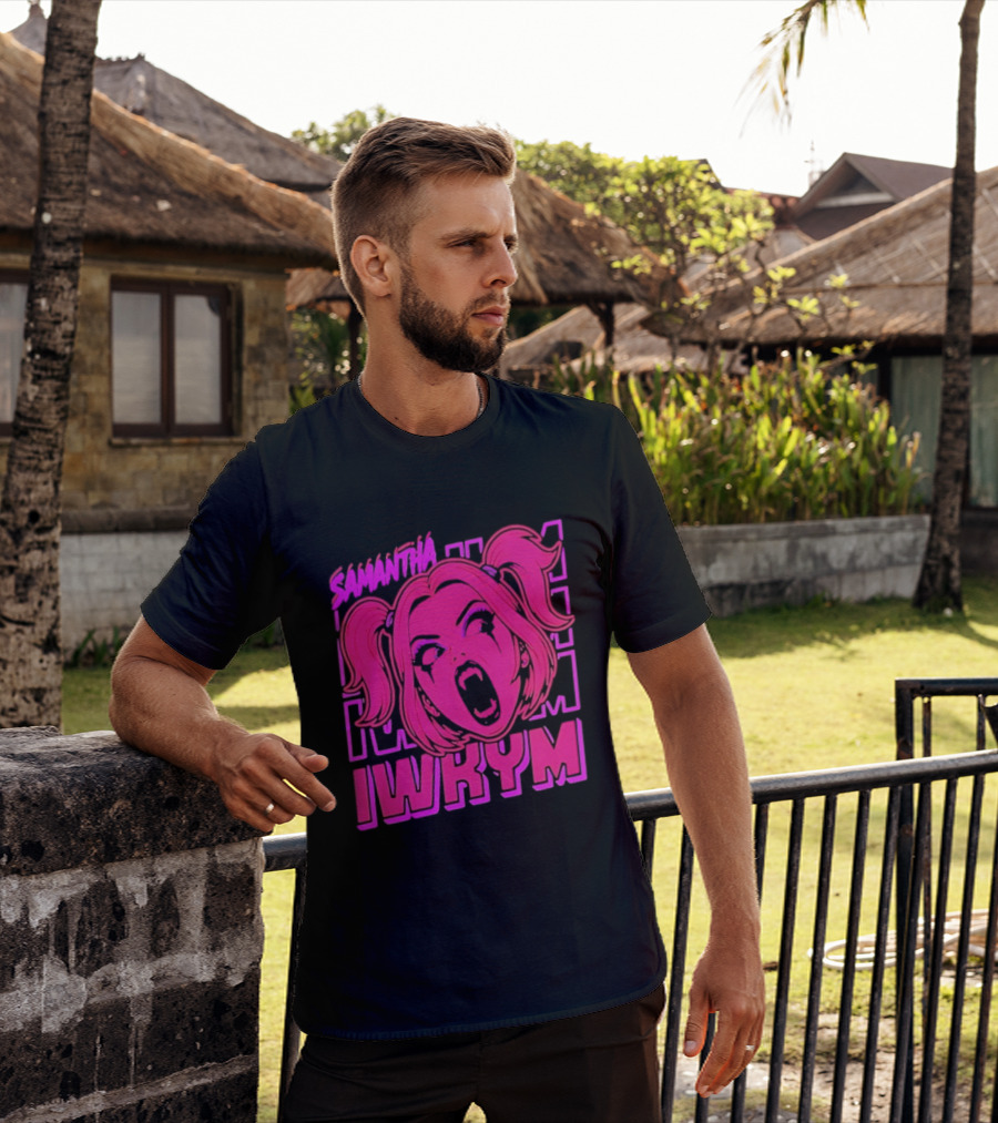 Samantha IWRYM Vampire Girl Goth Horror Pink T-Shirt