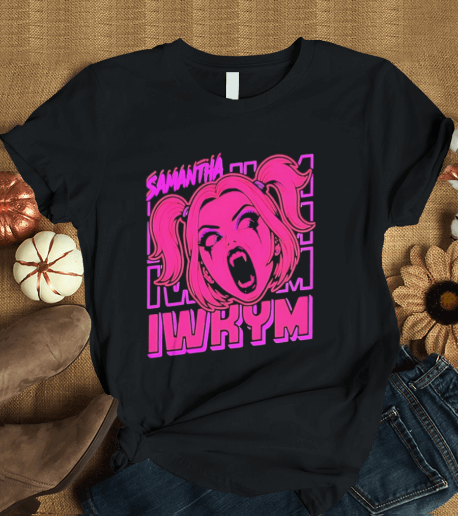 Samantha IWRYM Vampire Girl Goth Horror Pink T-Shirt