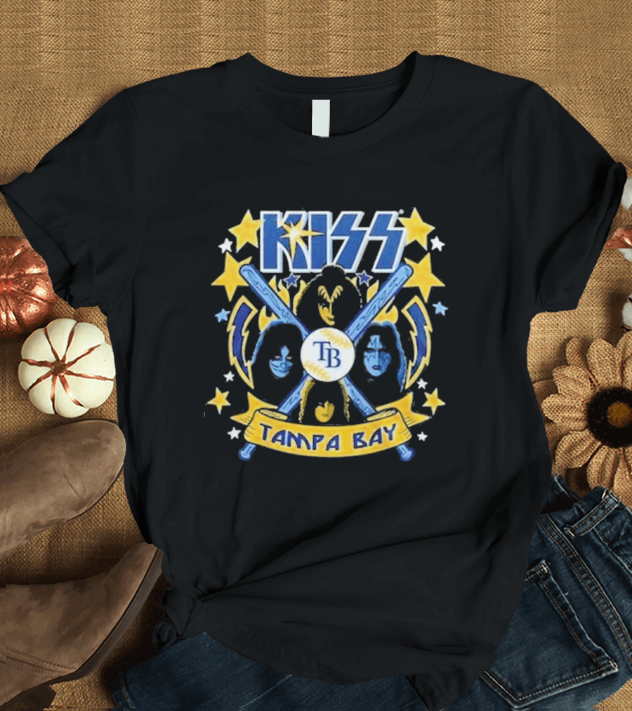 Tampa Bay Rays KISS 2026 MLB Game Night Fan Crossover Event T-Shirt