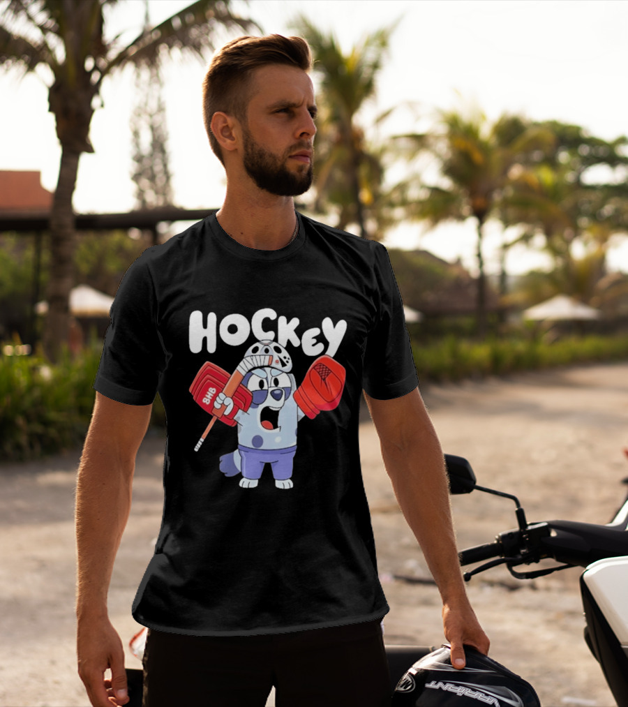 Bluey Hockey Bhb Goalie Cartoon T-Shirt
