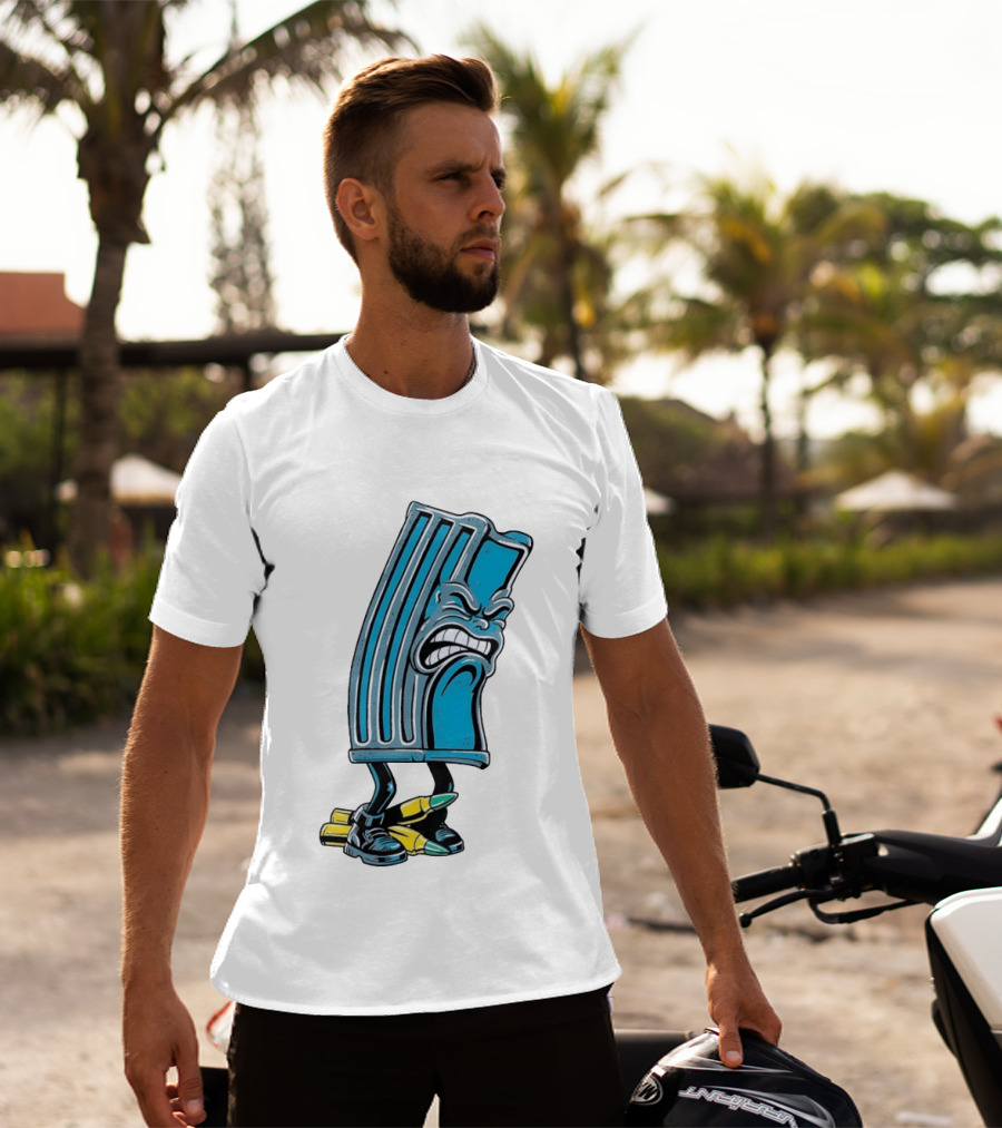 Angry Rifle Magazine With Walking Bullets T-Shirt