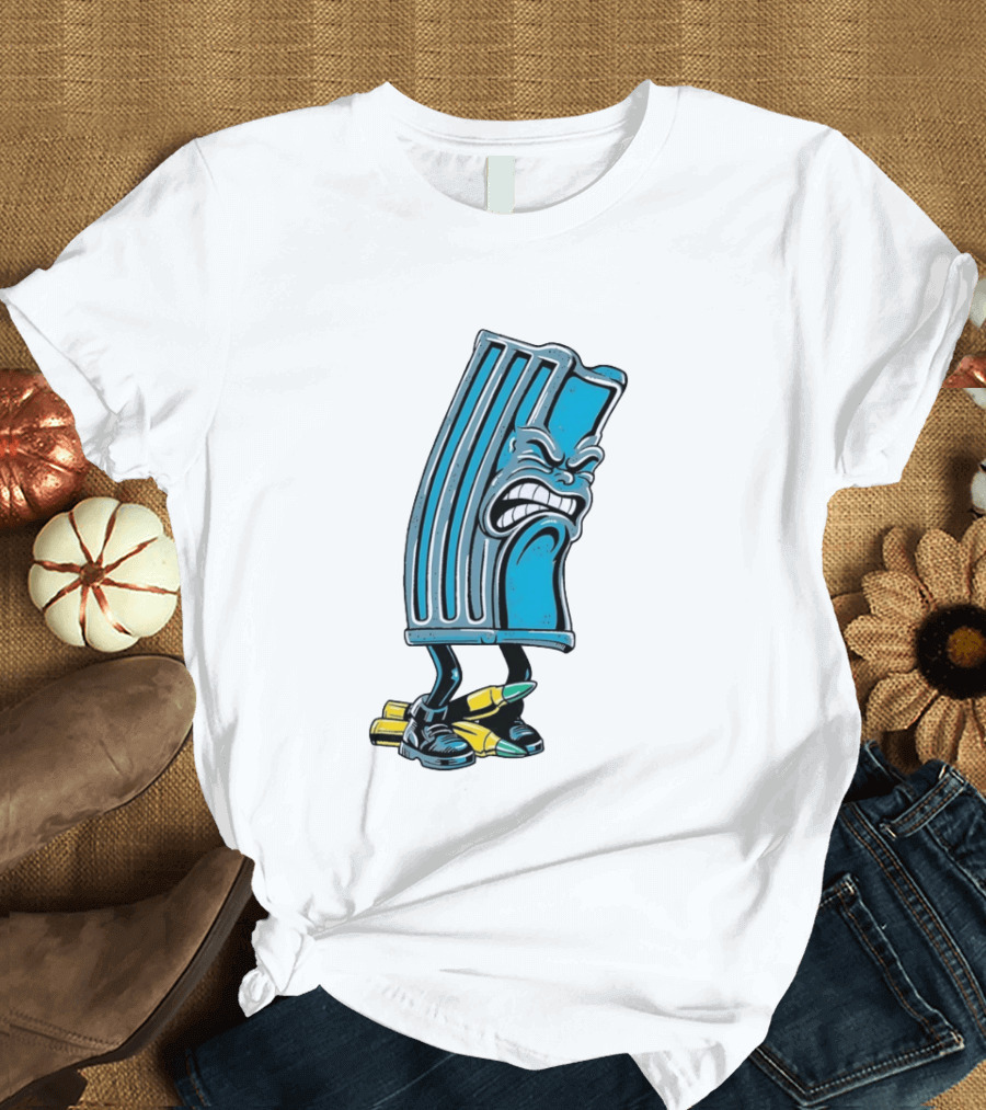 Angry Rifle Magazine With Walking Bullets T-Shirt