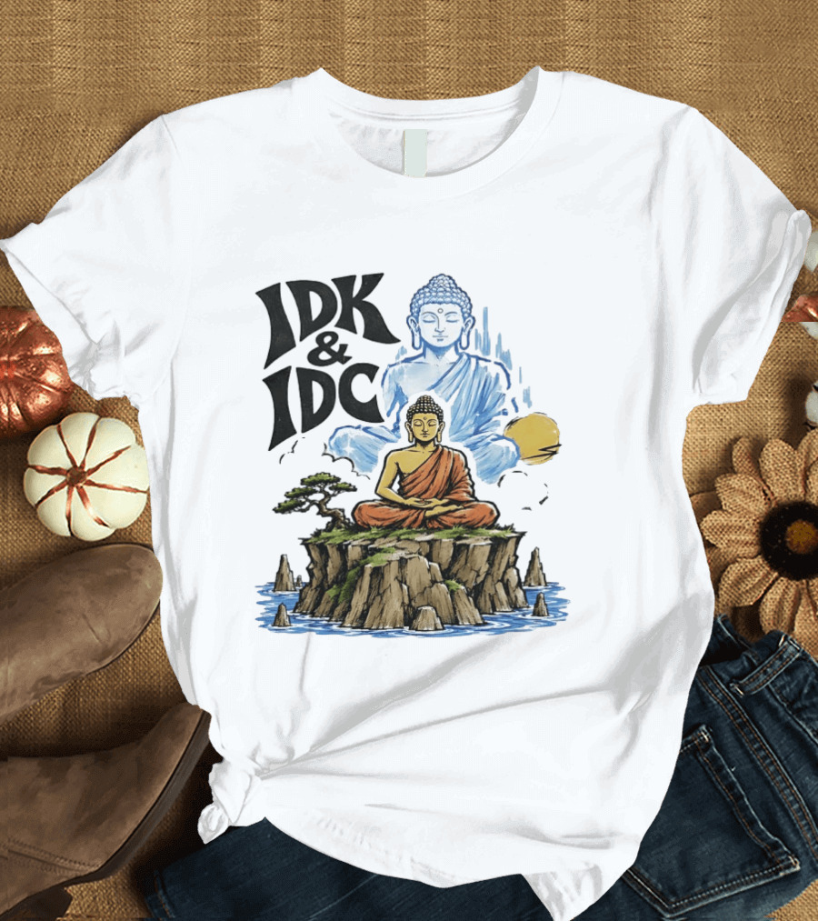 IDK IDC Buddha Meditating On Island With Zen Vibes And Spiritual Calm T-Shirt