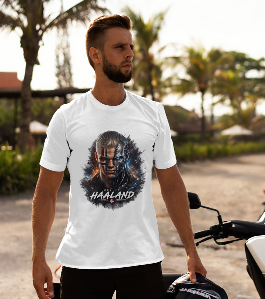 Erling Haaland Cyborg Manchester City Nordic Warrior T-Shirt