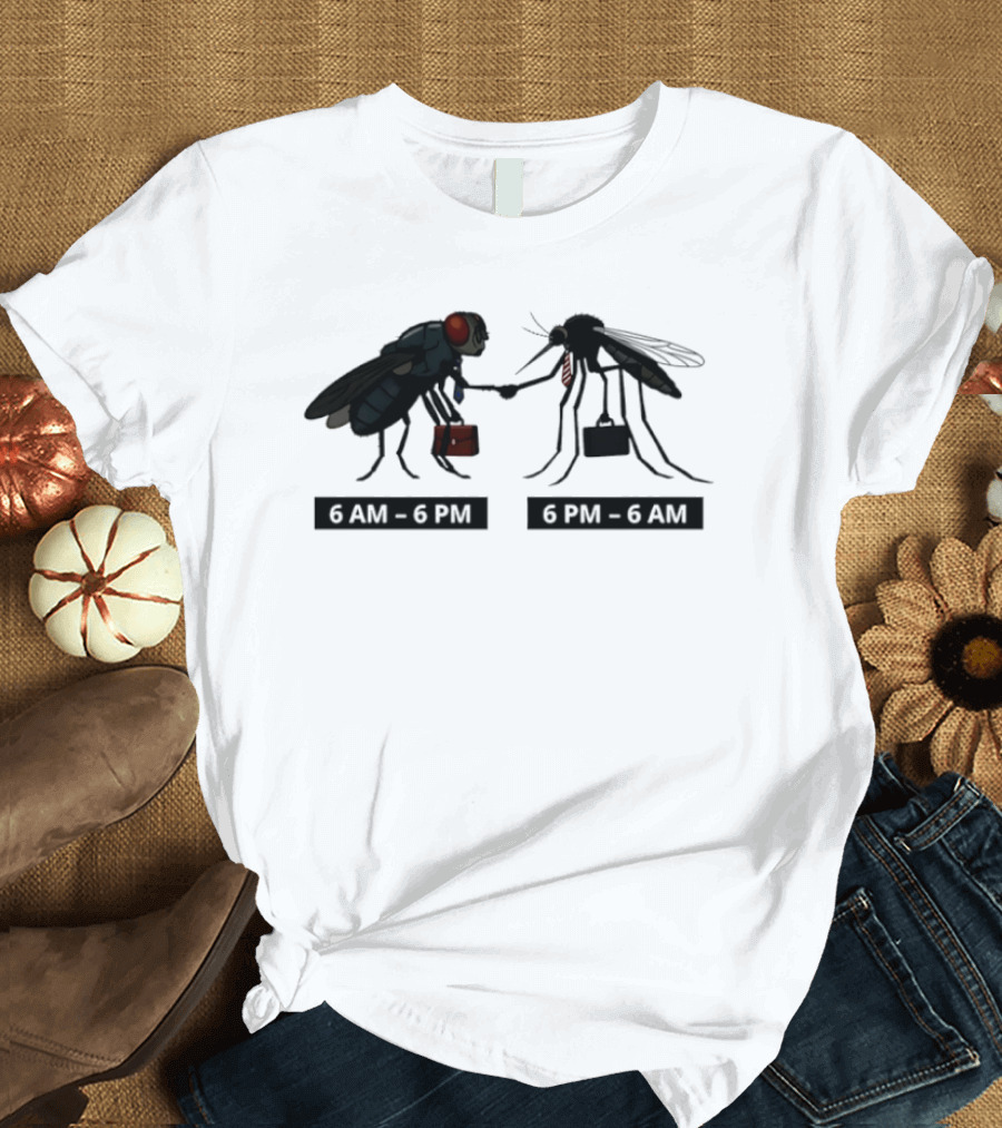 6 AM To 6 PM Fly 6 PM To 6 AM Mosquito Business Suitcases T-Shirt