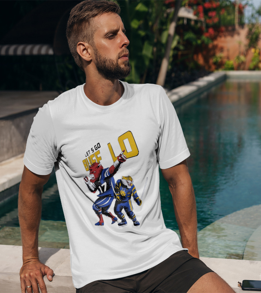 Let's Go Buffalo 17 Distressed Sports Mascots Football And Hockey T-Shirt