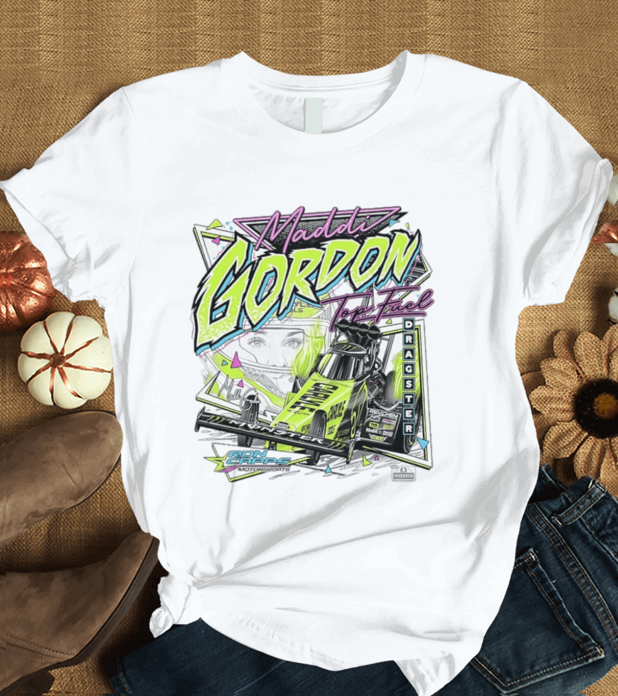 Maddi Gordon Top Fuel Dragster Ron Capps Motorsports Neon T-Shirt