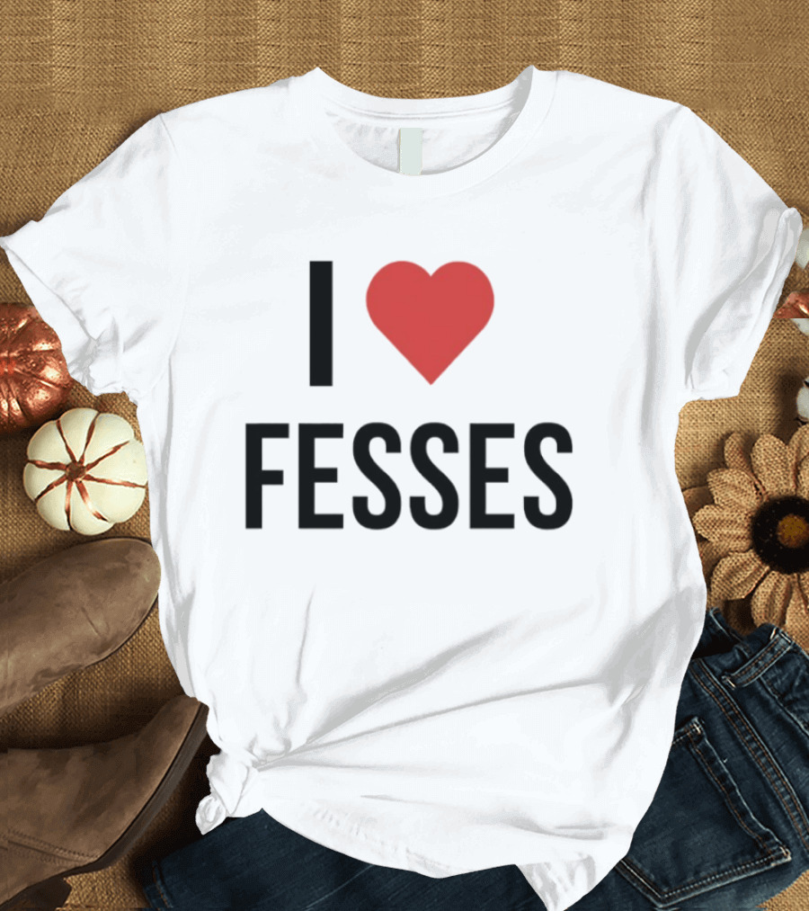 I Heart Fesses Bold Red Heart T-Shirt