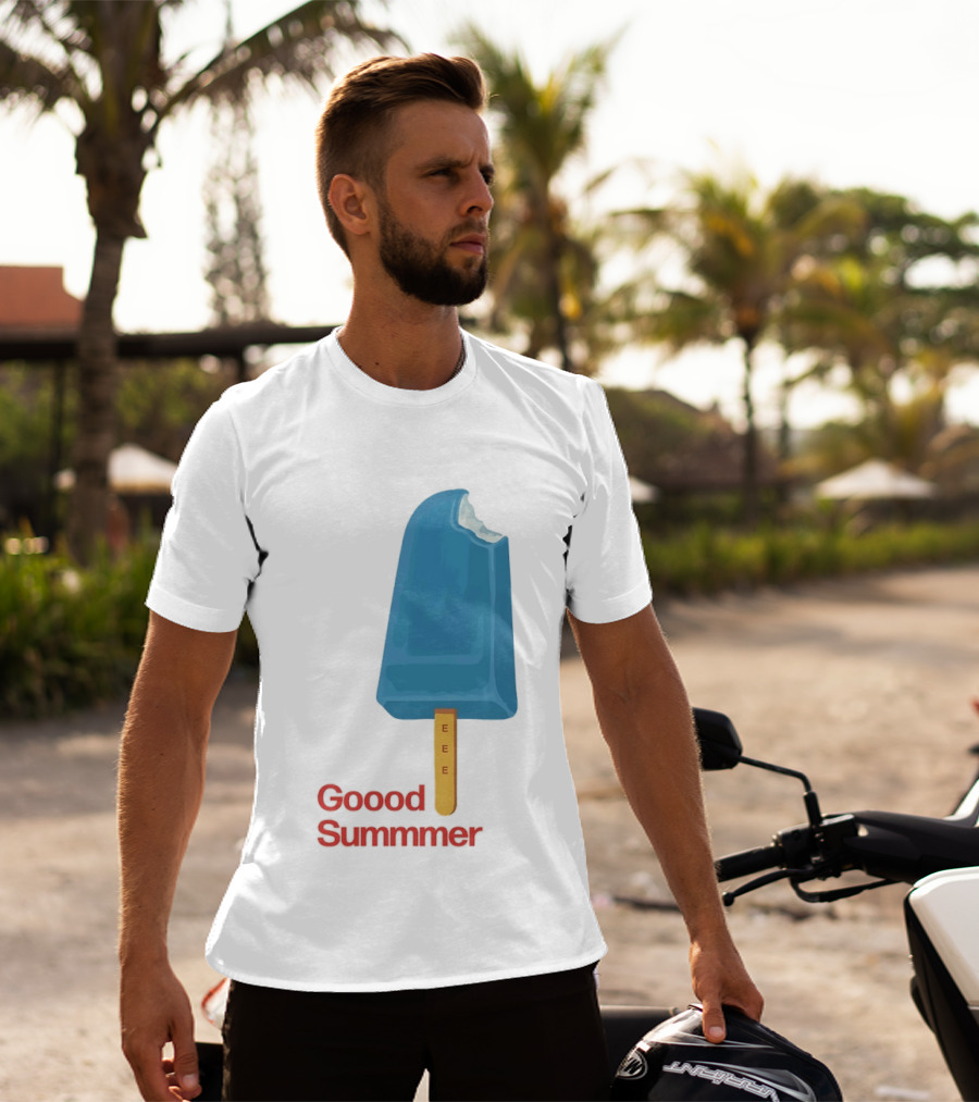 Popsicle Goood Summmer EEE Blue Ice Cream Treat T-Shirt