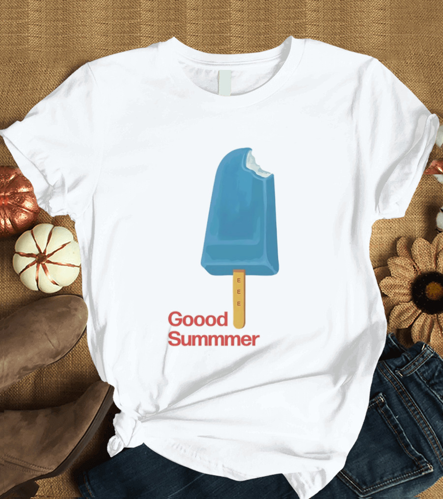 Popsicle Goood Summmer EEE Blue Ice Cream Treat T-Shirt