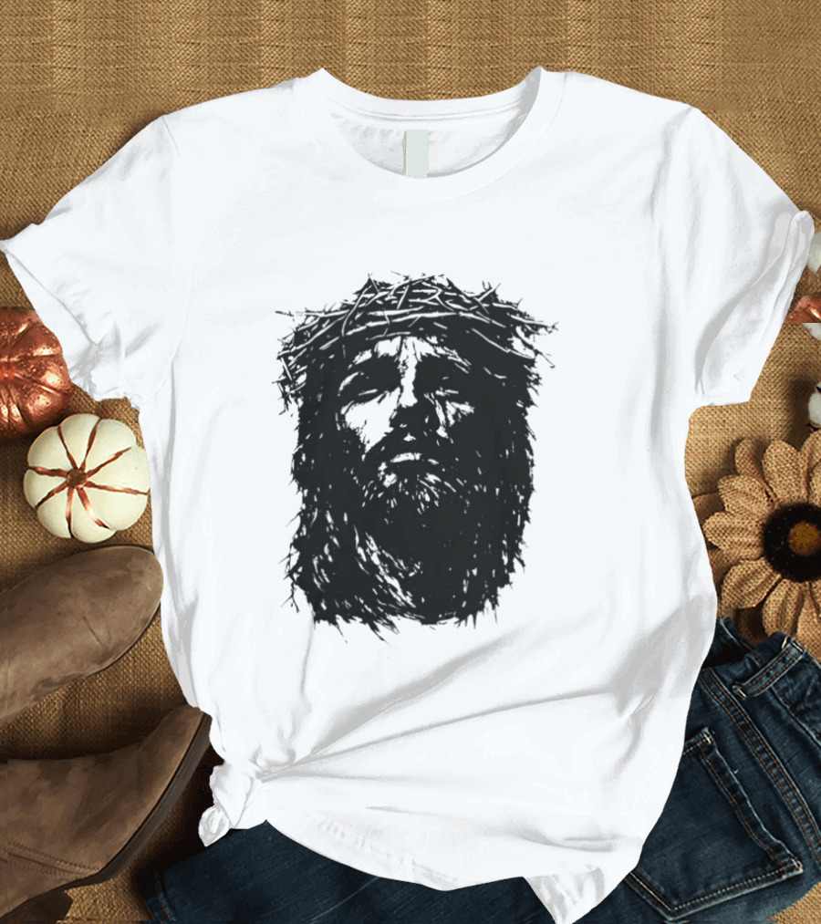 Unforsaken No Greater Love Jesus Crown Of Thorns Face T-Shirt