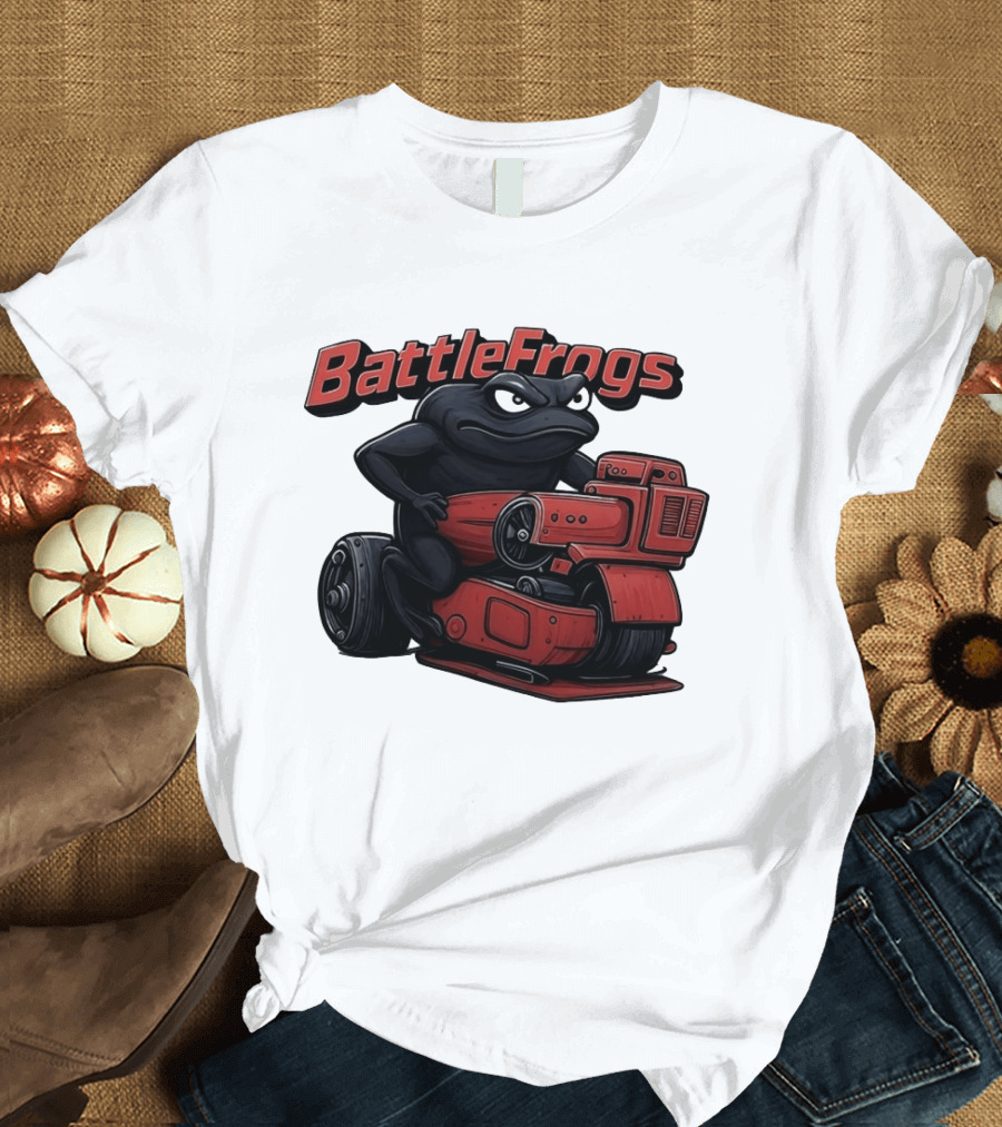 BattleFrogs Frog Riding Red Motorcycle T-Shirt