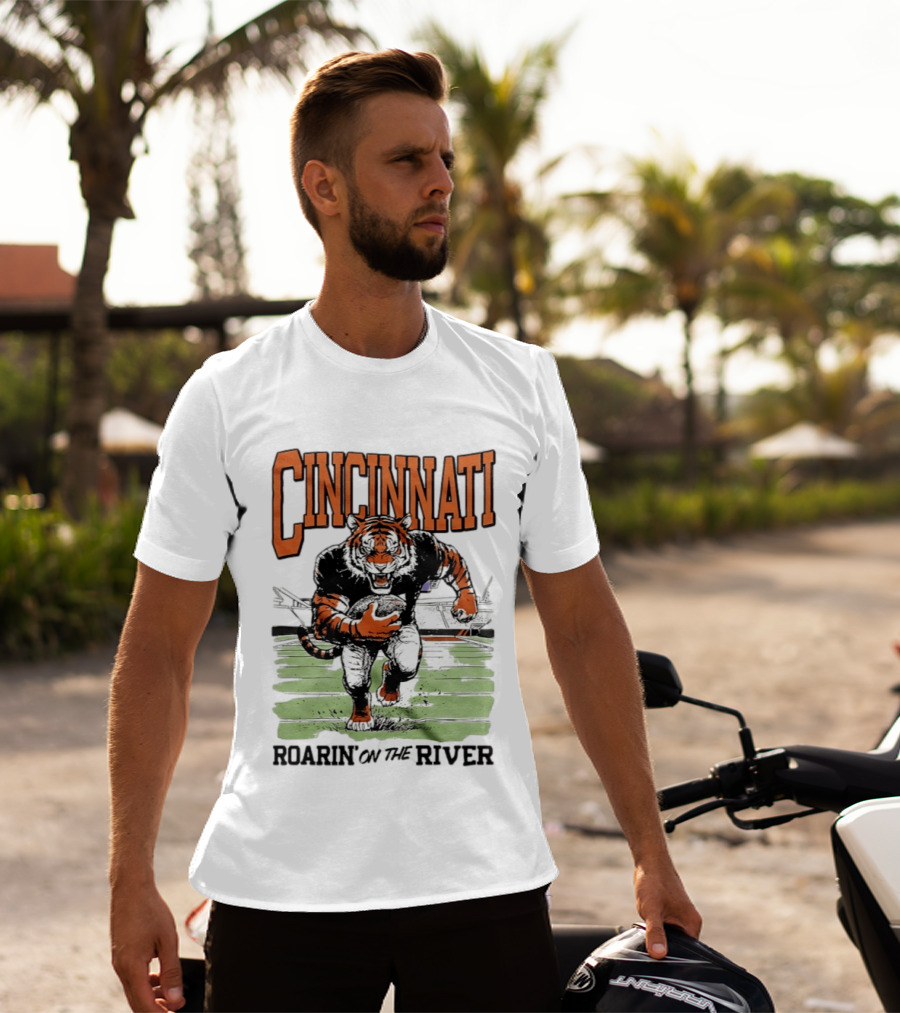 Cincinnati Roarin On The River Tiger Football Tiger T-Shirt