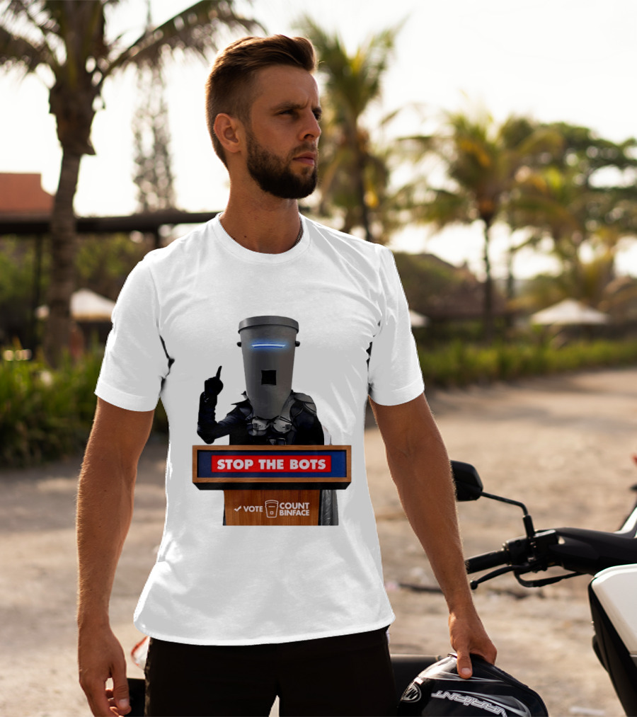 Stop The Bots Vote Count Binface UK Politics T-Shirt